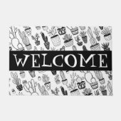 WELKOM MAT Leuke Potted Planten Patroon Cactus (Voorkant)