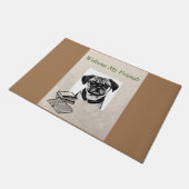 Welkom Mat met Dachshund Pug Mix in bril (Schuin)