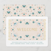 Welkom Mat Moving Announge - Blauwgroen Aankondiging (Voorkant / Achterkant)