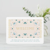 Welkom Mat Moving Announge - Blauwgroen Aankondiging (Staand voorkant)