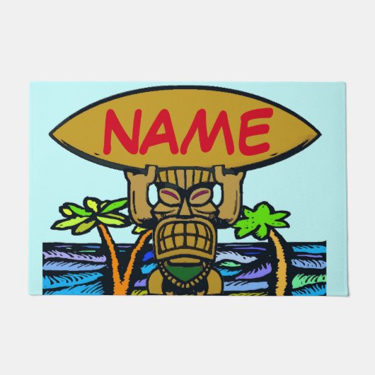 Welkom Mat, Tiki & Surf Board Doormat Deurmat (Voorkant)