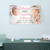 Welkom meisje aankondiging 2 foto banner (Beurs)