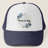 Welkom Meisje Baby Tekst Afbeelding Baby shower Trucker Pet (Voorkant)