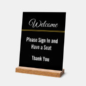 Welkom Meld je aan Neem een stoel zwart acryl Acryl Bord (Hoek)