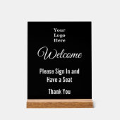 Welkom Meld u aan bij Logo Black Acrylic Sign Acryl Bord (Voorkant)
