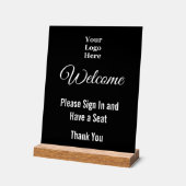 Welkom Meld u aan bij Logo Black Acrylic Sign Acryl Bord (Hoek)