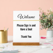 Welkom Meld u aan voor een plaats Dank u White Acryl Bord (Huwelijk)