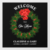 Welkom met Kerstmis op ons thuisvenster Raamsticker (Vel)