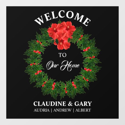 Welkom met Kerstmis op ons thuisvenster Raamsticker (Vel)