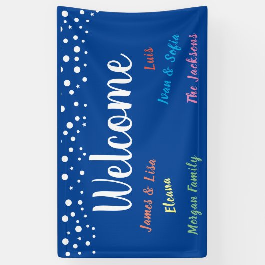 Welkom met lijst namen banner (Verticaal)