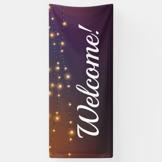 Welkom met snaarlampen, eenvoudig en elegant spandoek (Verticaal)
