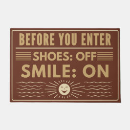 Welkom met stijl - schoenen uit, glimlach op voor deurmat