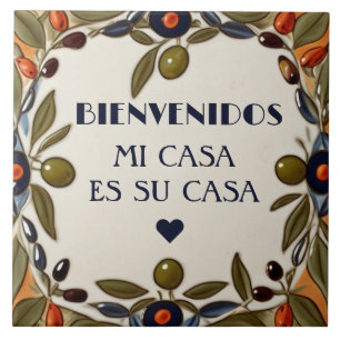 Welkom Mi Casa Es Su Casa Groene Olijf Welkom Tegeltje