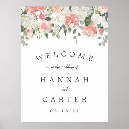 Welkom Midzomer Floral Weddenschap Poster (Voorkant)