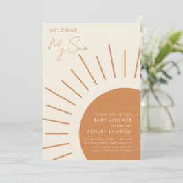 Welkom Mijn Zon Modern Boho_2 Baby shower Kaart