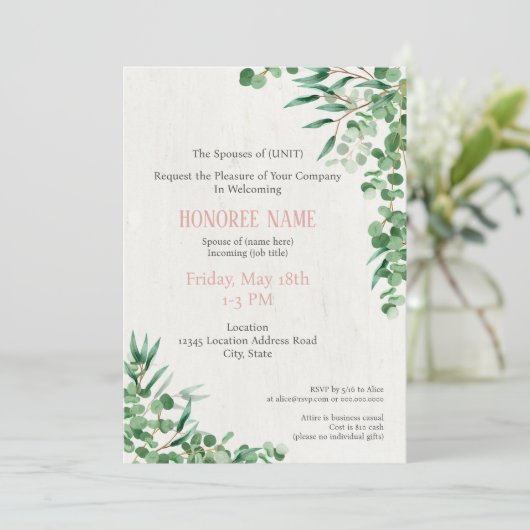 Welkom militaire echtgenoot Digitaal Groen Uitnodi Kaart (Staand voorkant)