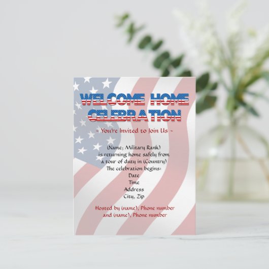 Welkom militaire uitnodigingen thuis (Staand voorkant)
