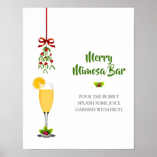 Welkom Mimosas en Mistletoe met Kerstmis Poster (Voorkant)
