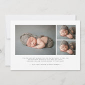 Welkom minimalistische aankondiging van geboorte F (Achterkant)