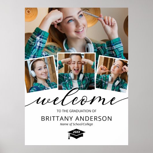 Welkom modern Afstuderen Foto Poster (Voorkant)
