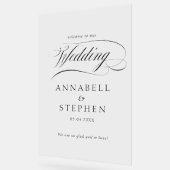 Welkom! Modern, kalligrafie, bruiloft Acryl Bord (Hoek)