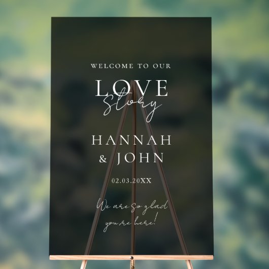 Welkom! Modern, kalligrafie, bruiloft Acryl Bord (Neutraal)