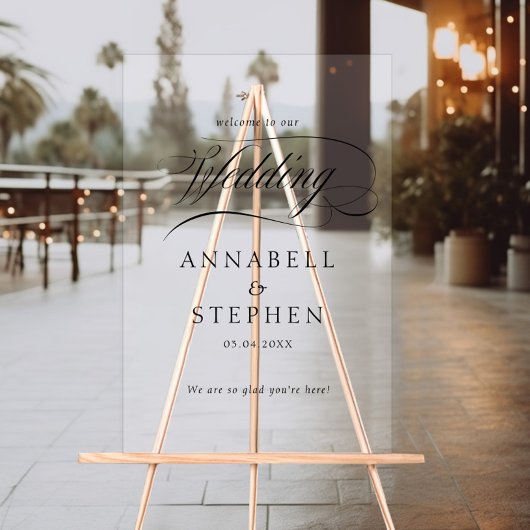 Welkom! Modern, kalligrafie, bruiloft Acryl Bord