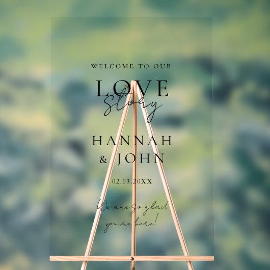 Welkom! Modern, kalligrafie, bruiloft Acryl Bord (Neutraal)