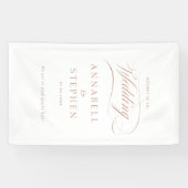 Welkom! Modern, kalligrafie, bruiloft Spandoek (Horizontaal)