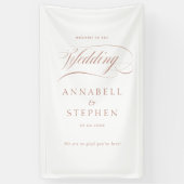 Welkom! Modern, kalligrafie, bruiloft Spandoek (Verticaal)