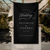 Welkom! Modern, kalligrafie, bruiloft Spandoek