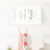 Welkom! Modern, kalligrafie, bruiloft Spandoek (Insitu)