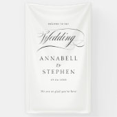 Welkom! Modern, kalligrafie, bruiloft Spandoek (Verticaal)