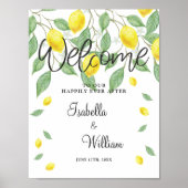 Welkom | Modern Lemon Boho Summer Wedding Poster (Voorkant)