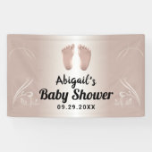 Welkom modern Roos Gold Baby shower Spandoek (Horizontaal)