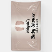 Welkom modern Roos Gold Baby shower Spandoek (Verticaal)