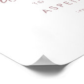 Welkom modern Roos Gold Script Weddenschap Poster (Hoek)