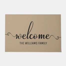 Welkom Modern typografie Wit en Bruin Deurmat