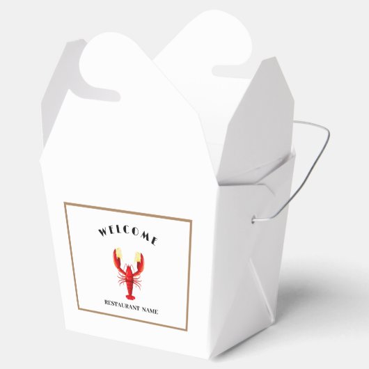 Welkom Modern zeebanket Kreeft limoen logo naam Bedankdoosjes (Geopend)
