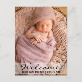 Welkom Moderne Baby Geboorte Aankondiging Briefkaa