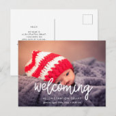 Welkom Moderne foto geboorte aankondiging Briefkaart (Voorkant / Achterkant)