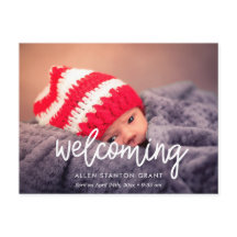 Welkom Moderne foto geboorte aankondiging