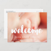 Welkom moderne geboorte aankondiging briefkaart (Voorkant / Achterkant)