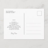 Welkom moderne geboorte aankondiging briefkaart (Achterkant)