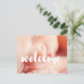 Welkom moderne geboorte aankondiging briefkaart (Staand voorkant)