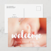 Welkom moderne geboorte aankondiging briefkaart (Voorkant / Achterkant)