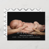 WELKOM Moderne Geboorteaankondiging Aankondigingskaart (Voorkant / Achterkant)