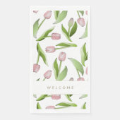 Welkom Moderne Roze Tulp Bloem Servet (Voorkant)