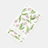 Welkom Moderne Roze Tulp Bloem Servet (Hoek)