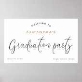 Welkom moderne Script Name Year Graduparty Poster (Voorkant)